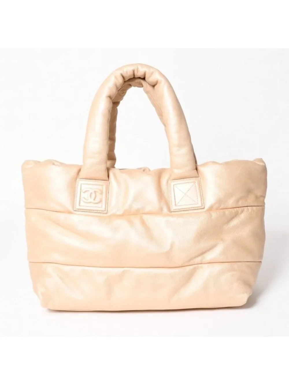 Chanel Coco Cocoon MM Tote Bag CC Logo Lambskin Gold
